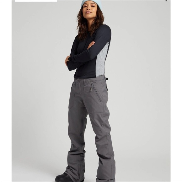 NWOT Burton Womens Vida Pants - Size L Slim Fit - Castlerock Grey Snow Dryride - Picture 1 of 10